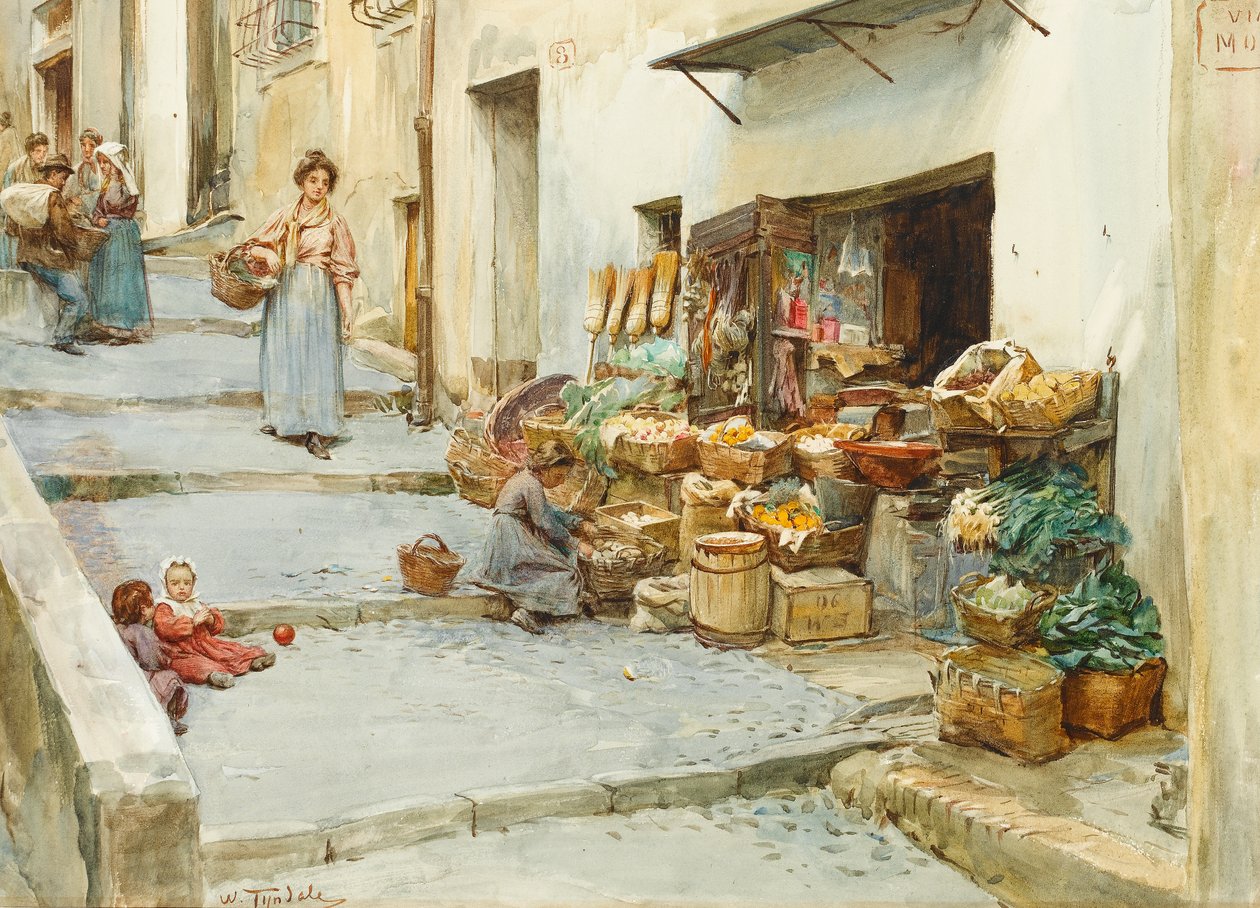 Un negozio di verdure in Italia da Walter Frederick Roofe Tyndale