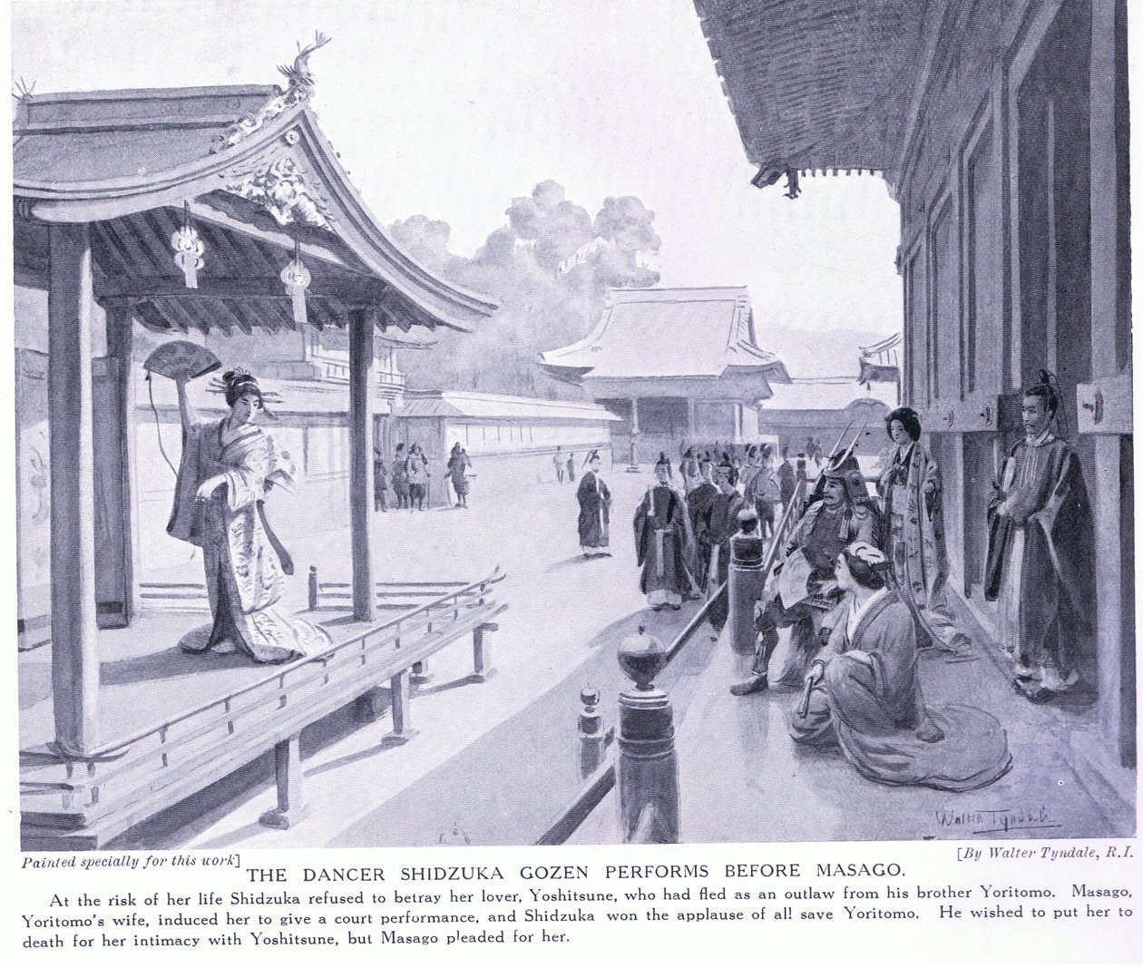 La danzatrice Shidzuka Gozen si esibisce davanti a Masago da Walter Frederick Roofe Tyndale