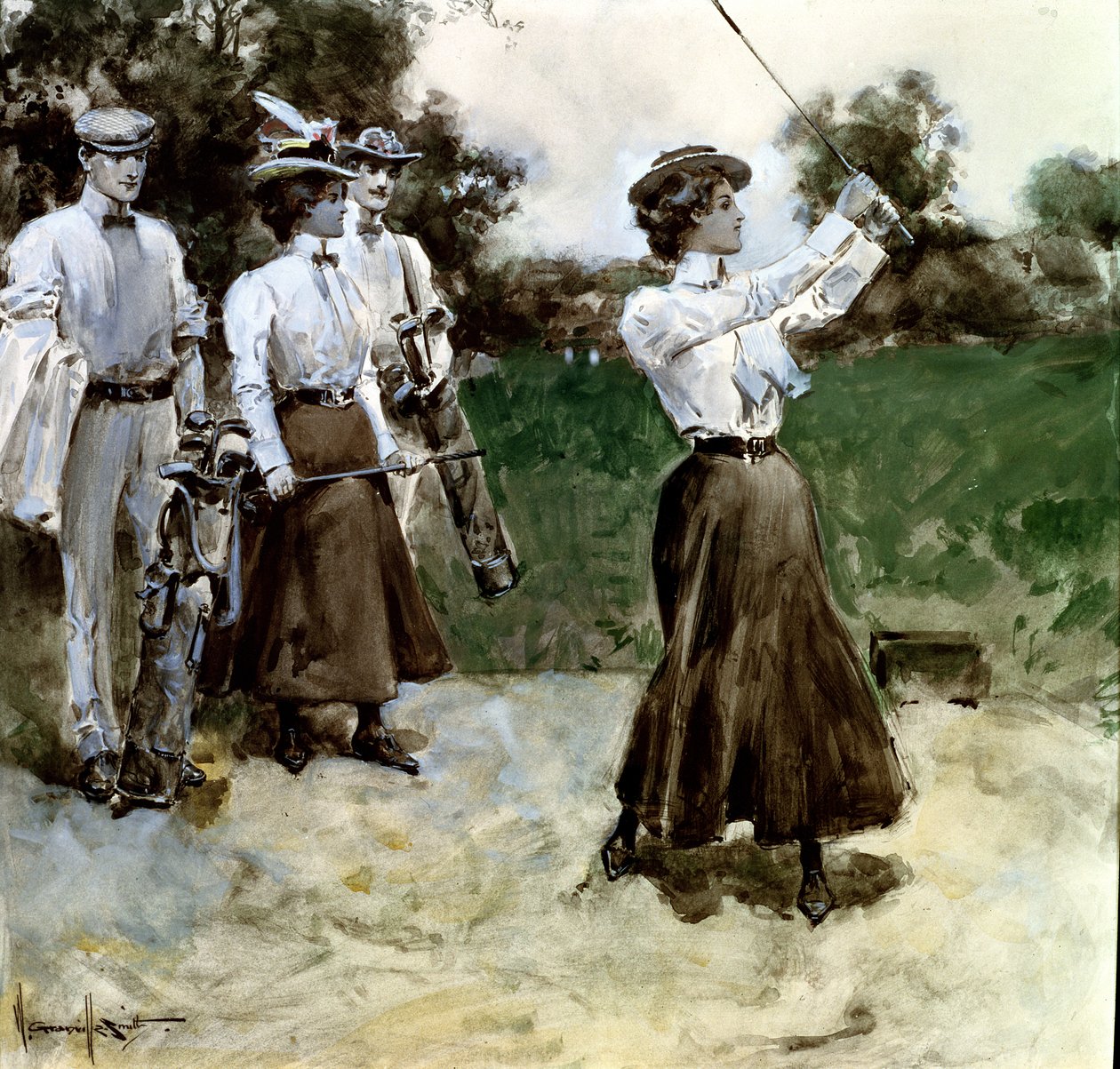 Quartetto di golf, c.1900 da Walter Granville Smith
