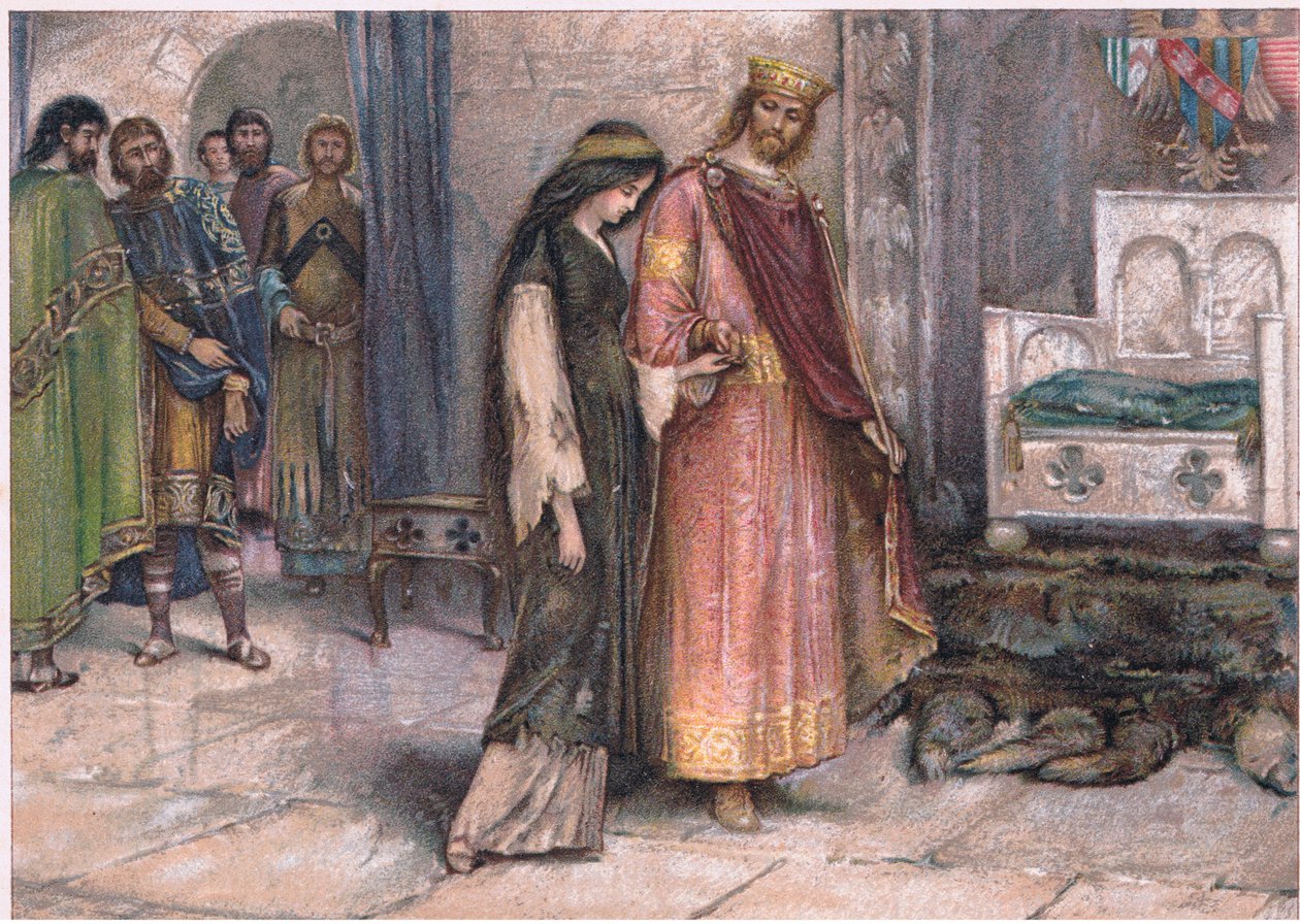 Re Copheta e la mendicante, illustrazione da Tennyson Pictures pubblicata da E P Dutton & Co, c.1900 da Walter Paget