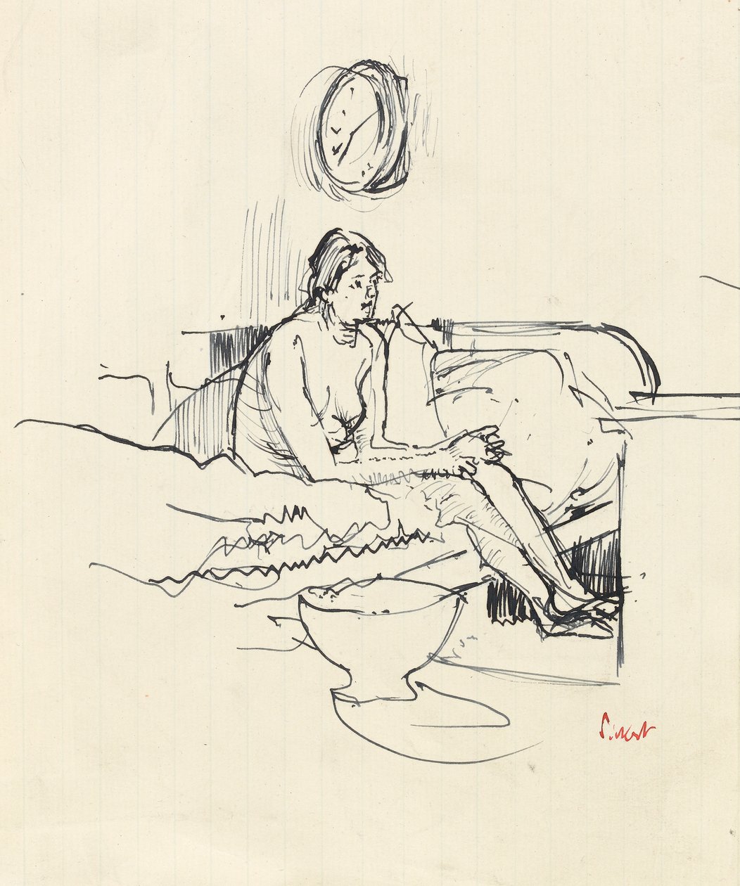 Ragazza seduta su un letto da Walter Richard Sickert