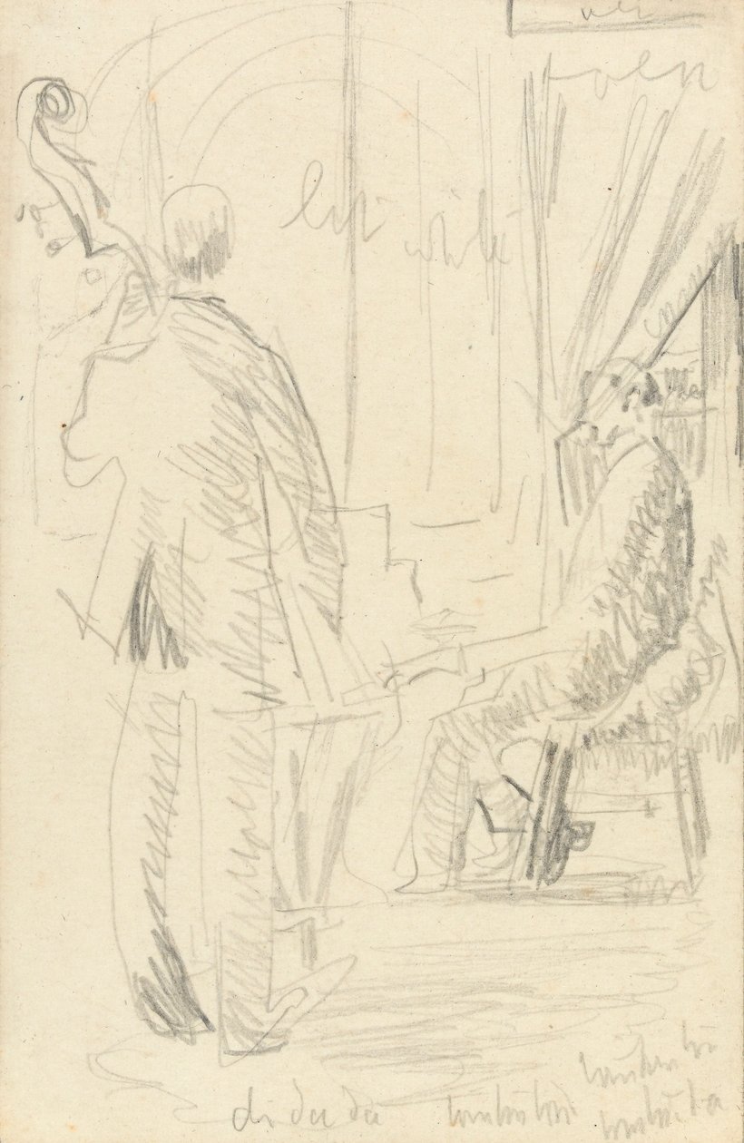 Gruppo musicale: contrabbasso e pianoforte da Walter Richard Sickert