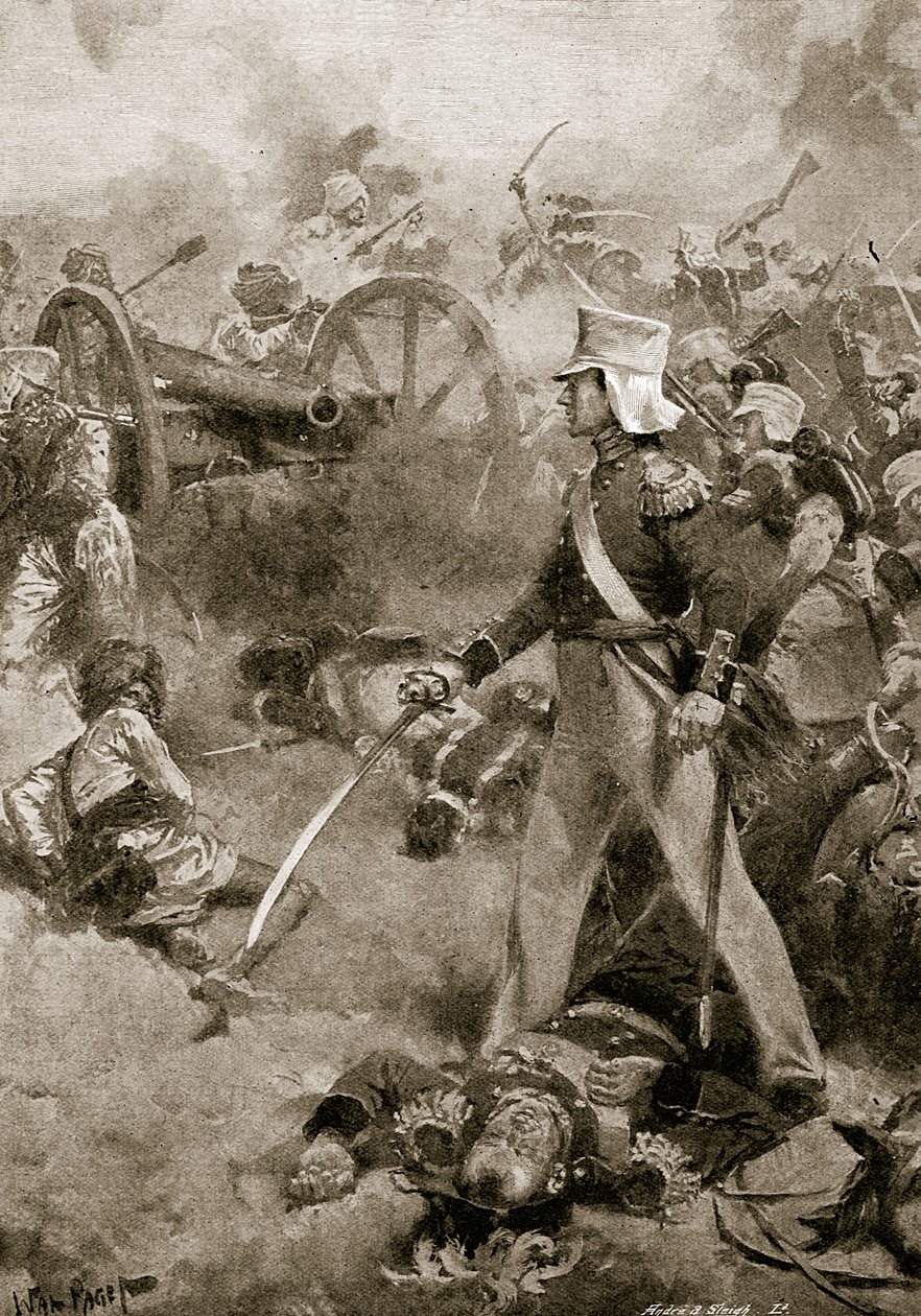 Chillianwala, 13 gennaio 1849: Il corpo di Pennycuick sorvegliato da suo figlio da Walter Stanley Paget