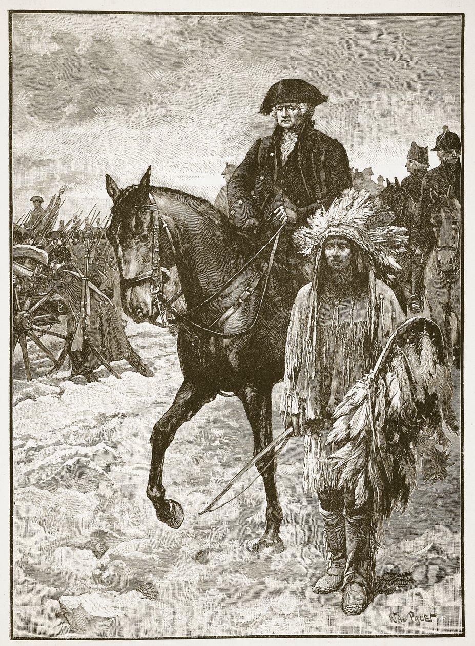 Washington attraversa il Delaware, 1776, illustrazione da 