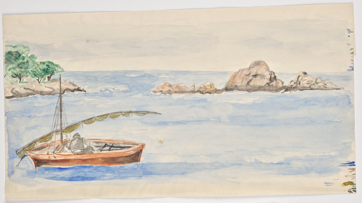 Uomo in barca a vela sulla costa della Florida (?) da Walter Barwig