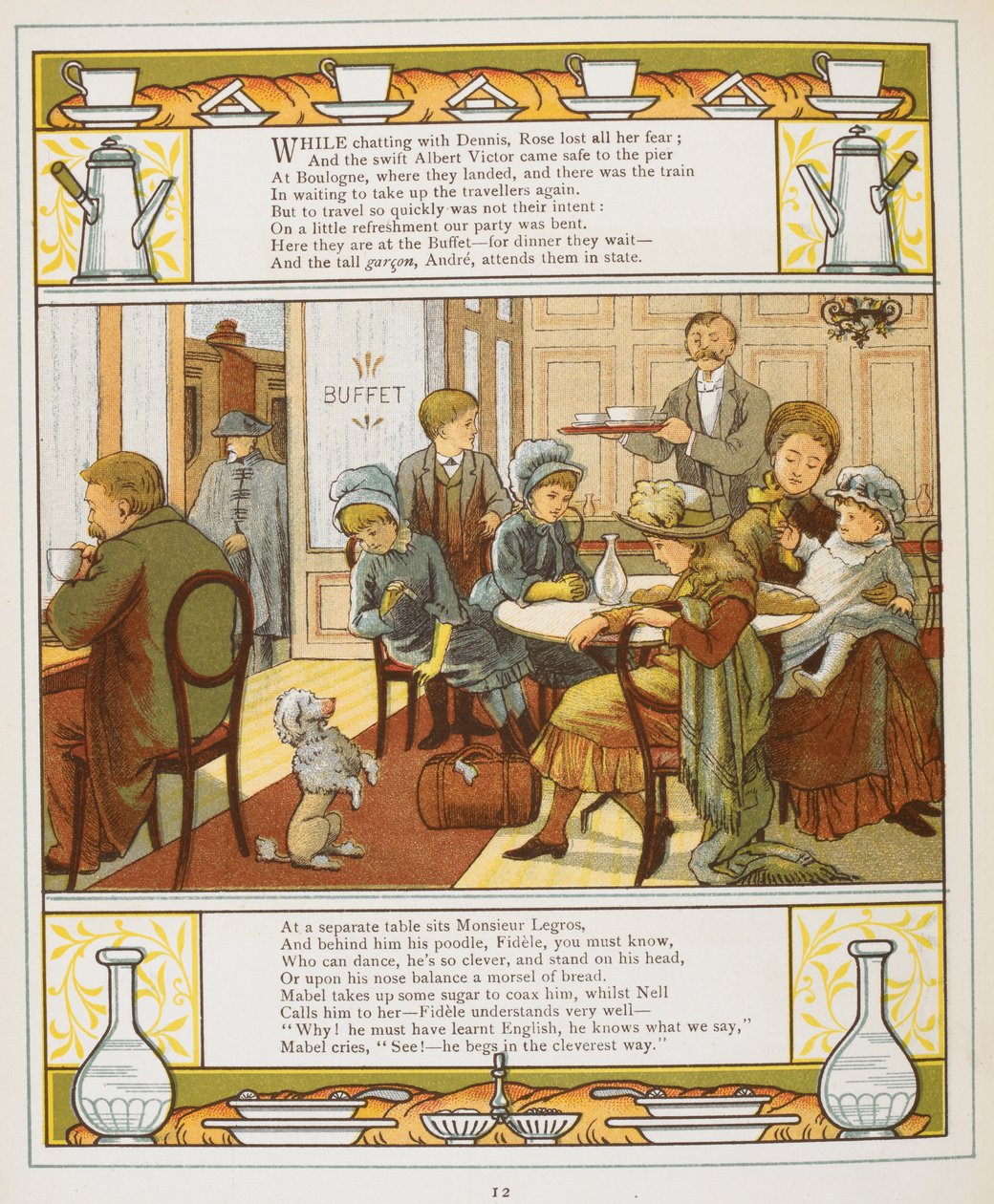 Una famiglia che si rinfresca in un buffet da Walter Crane