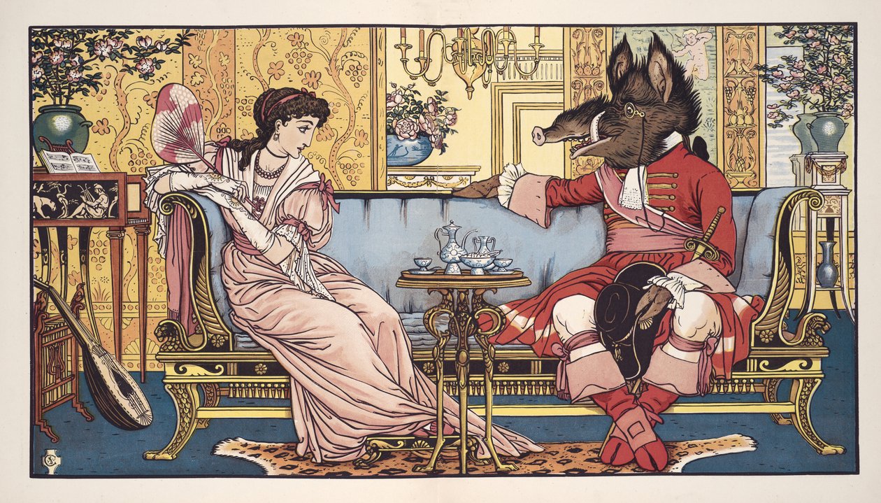 La bella e la bestia, pub. 1874 da Walter Crane