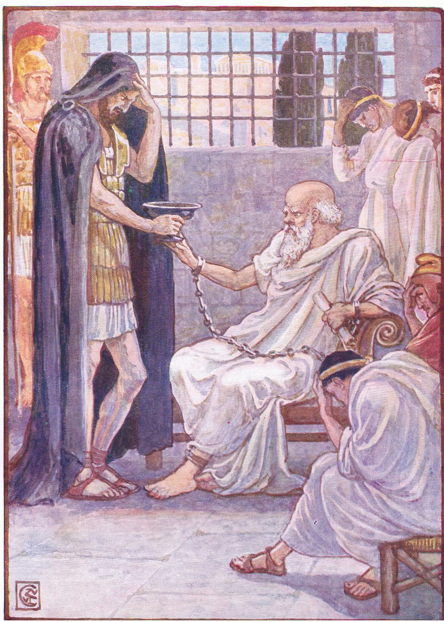 Bevve il contenuto come se fosse un sorso di vino (illustrazione da La storia della Grecia, anni 