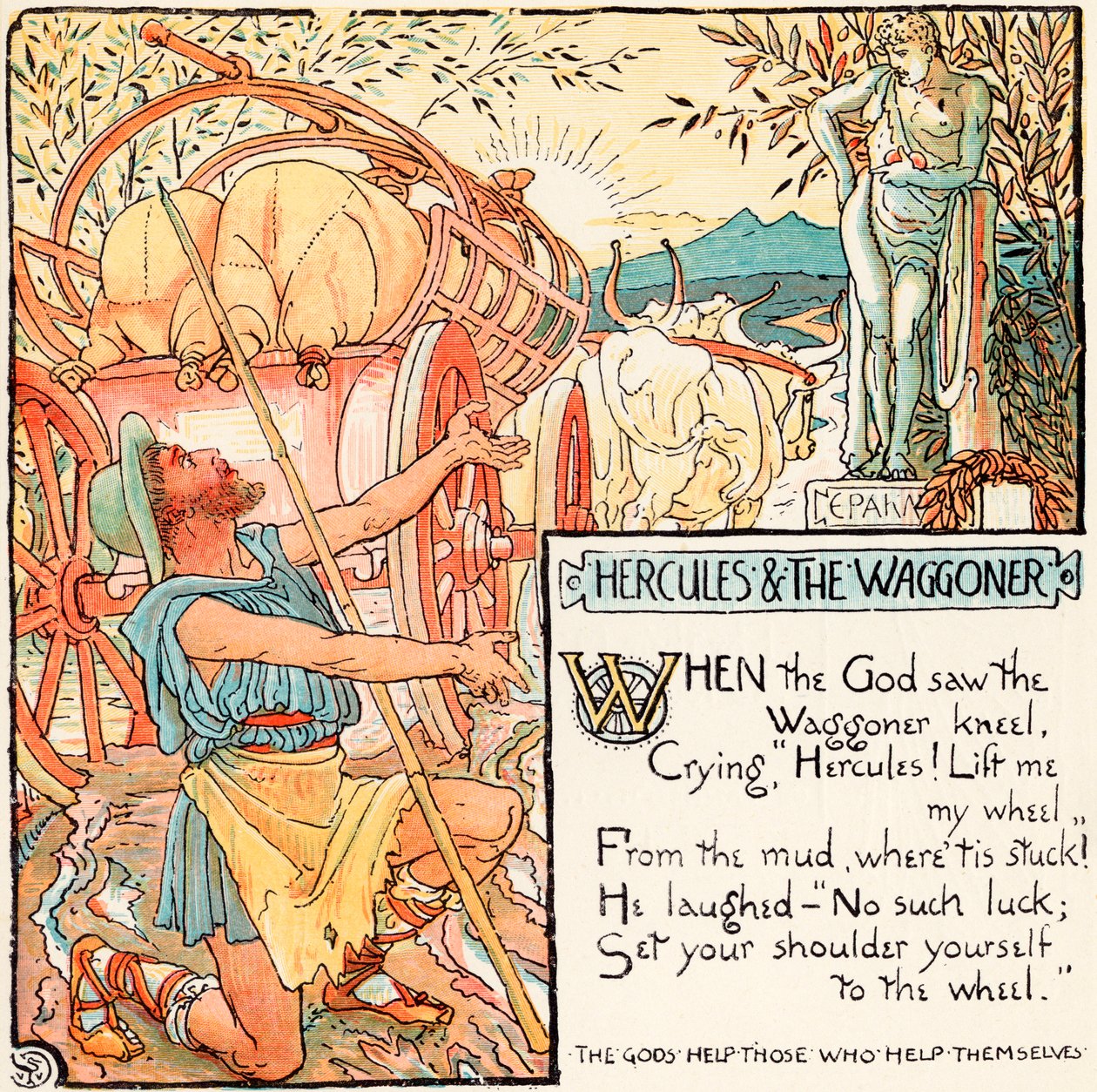 Ercole e il carrettiere, illustrazione da 