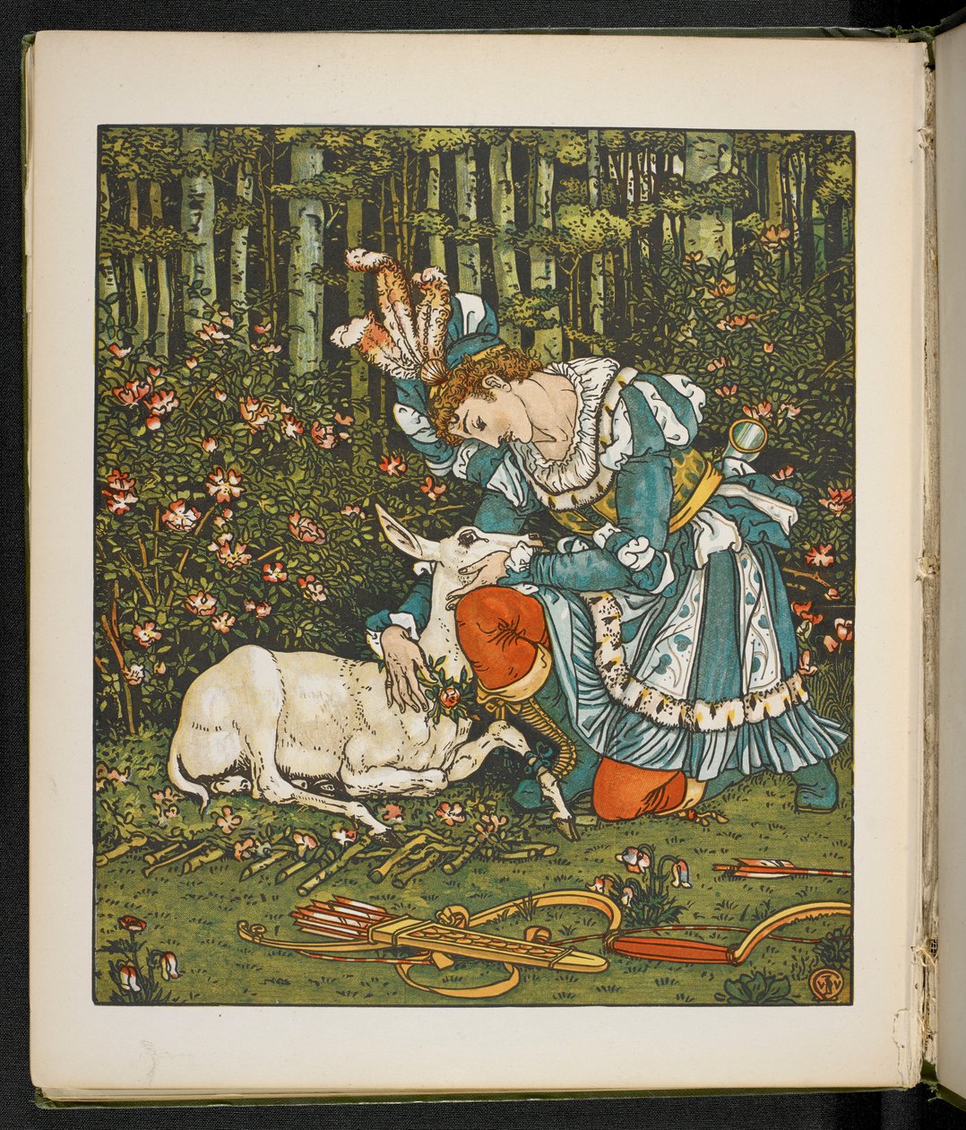 Illustrazione per la storia, la Cerva nel bosco da Walter Crane
