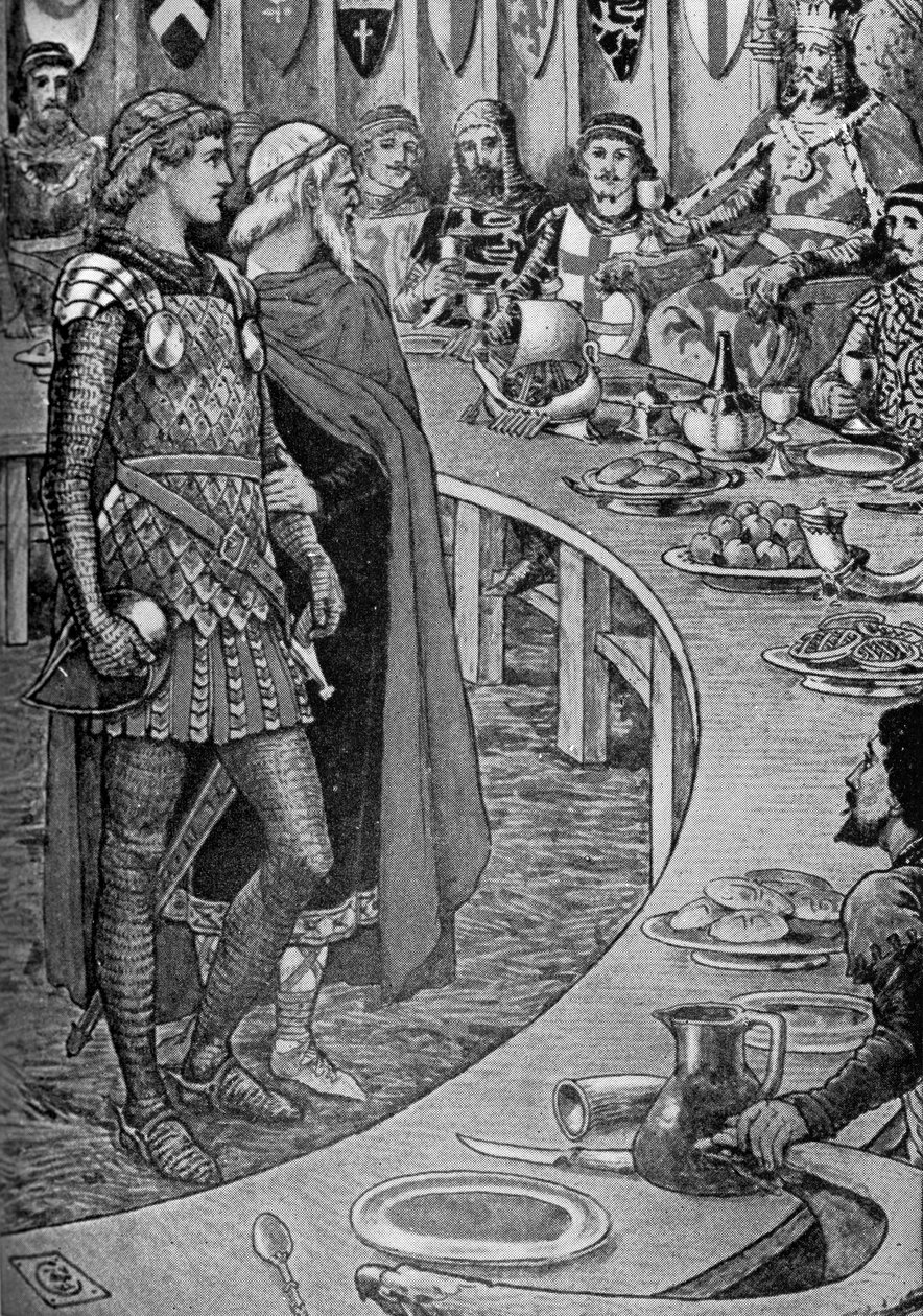 Re Artù - Un vecchio presenta Sir Galahad da Walter Crane