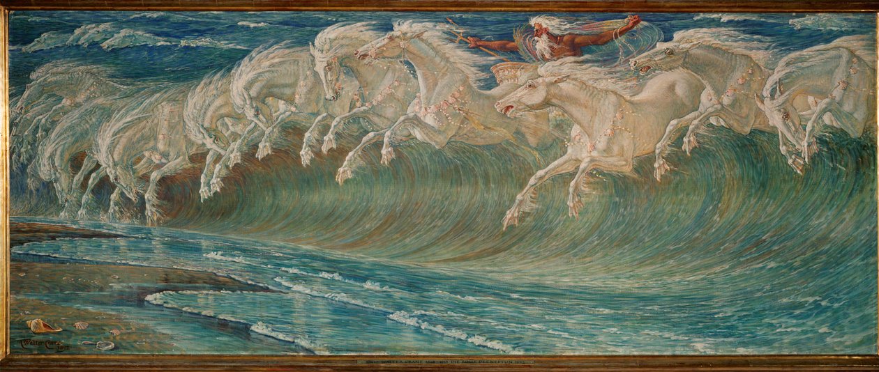 I cavalli di Nettuno (olio su tela) da Walter Crane