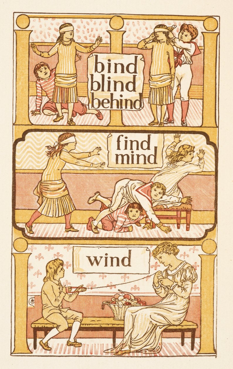 Parole in rima che finiscono con la lettera D. Un gioco di mosca cieca. Per illustrare l