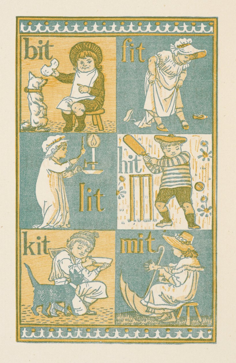 Parole in rima che finiscono con la lettera T. The Golden Primer da Walter Crane
