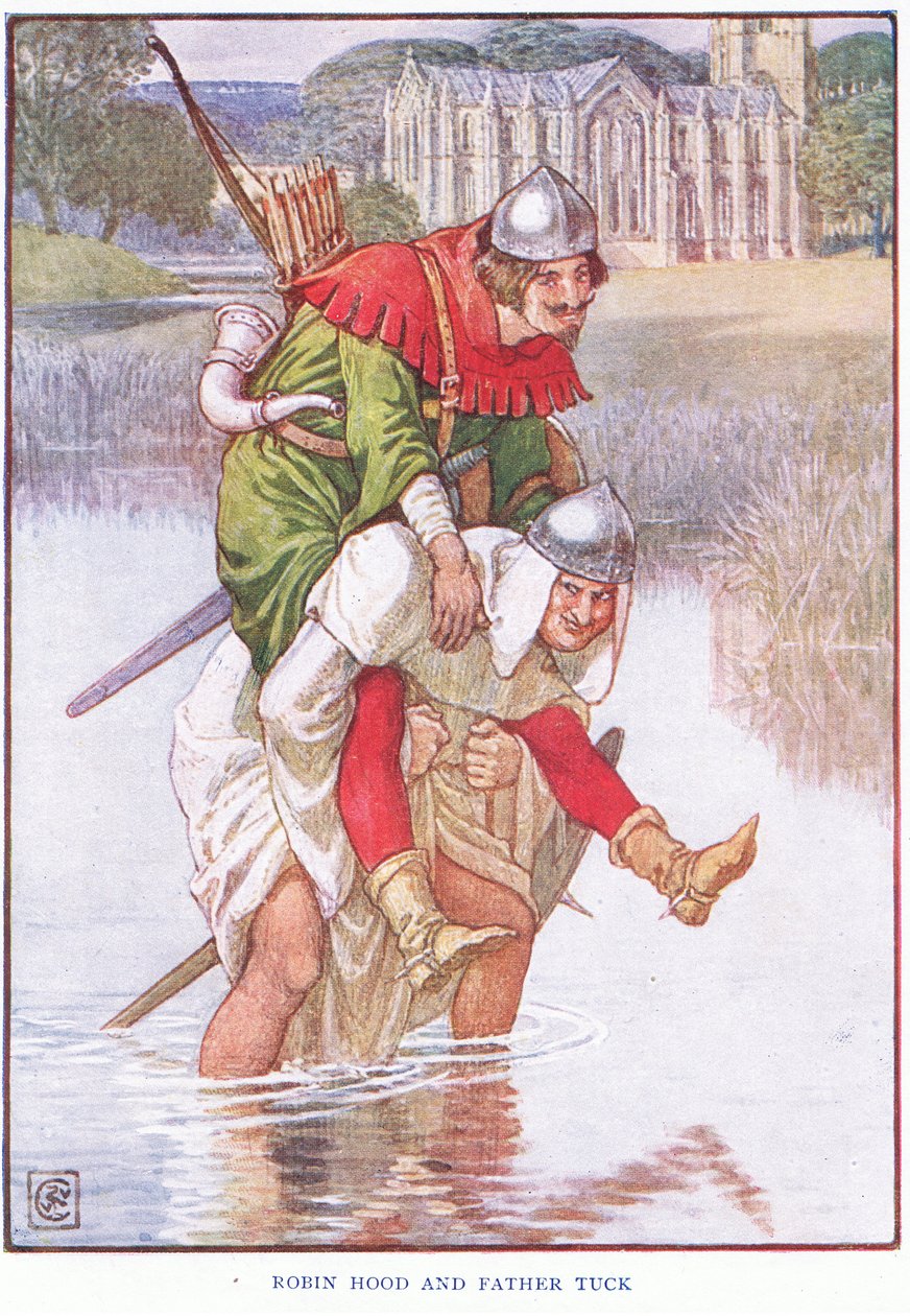 Robin Hood e Fra Tuck, c.1920 da Walter Crane