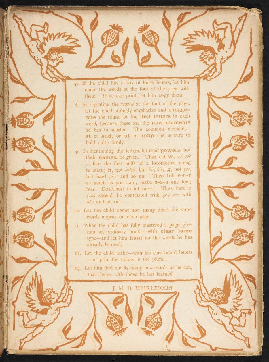 Testo con un ordine floreale. Il Golden primer. da Walter Crane