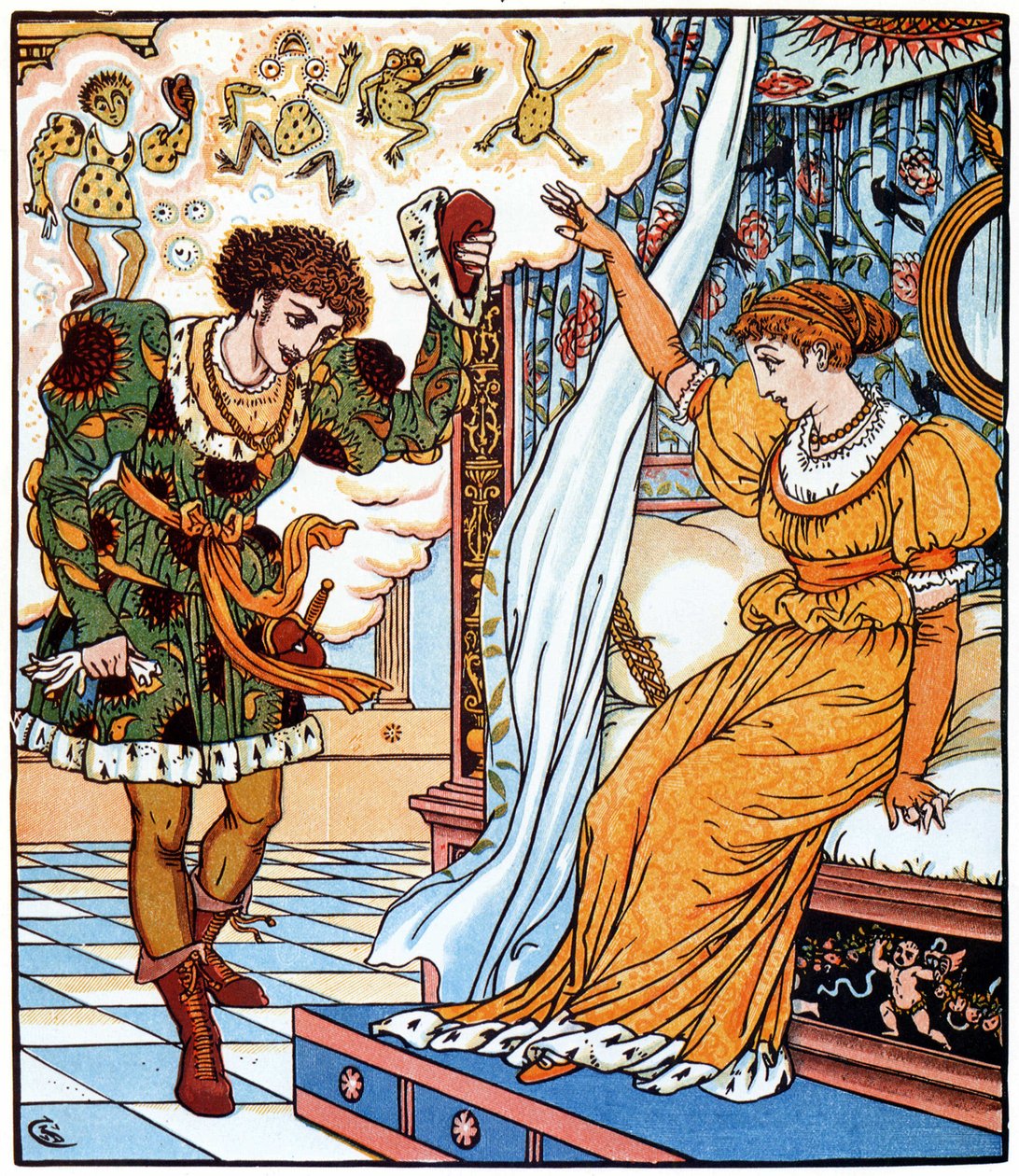 "La figlia del re e il ranocchio" di Jakob e Wilhelm Grimm da Walter Crane