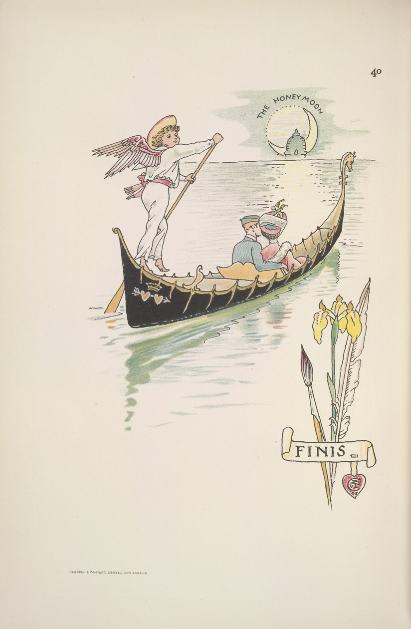 La luna di miele. La coppia in una gondola da Walter Crane