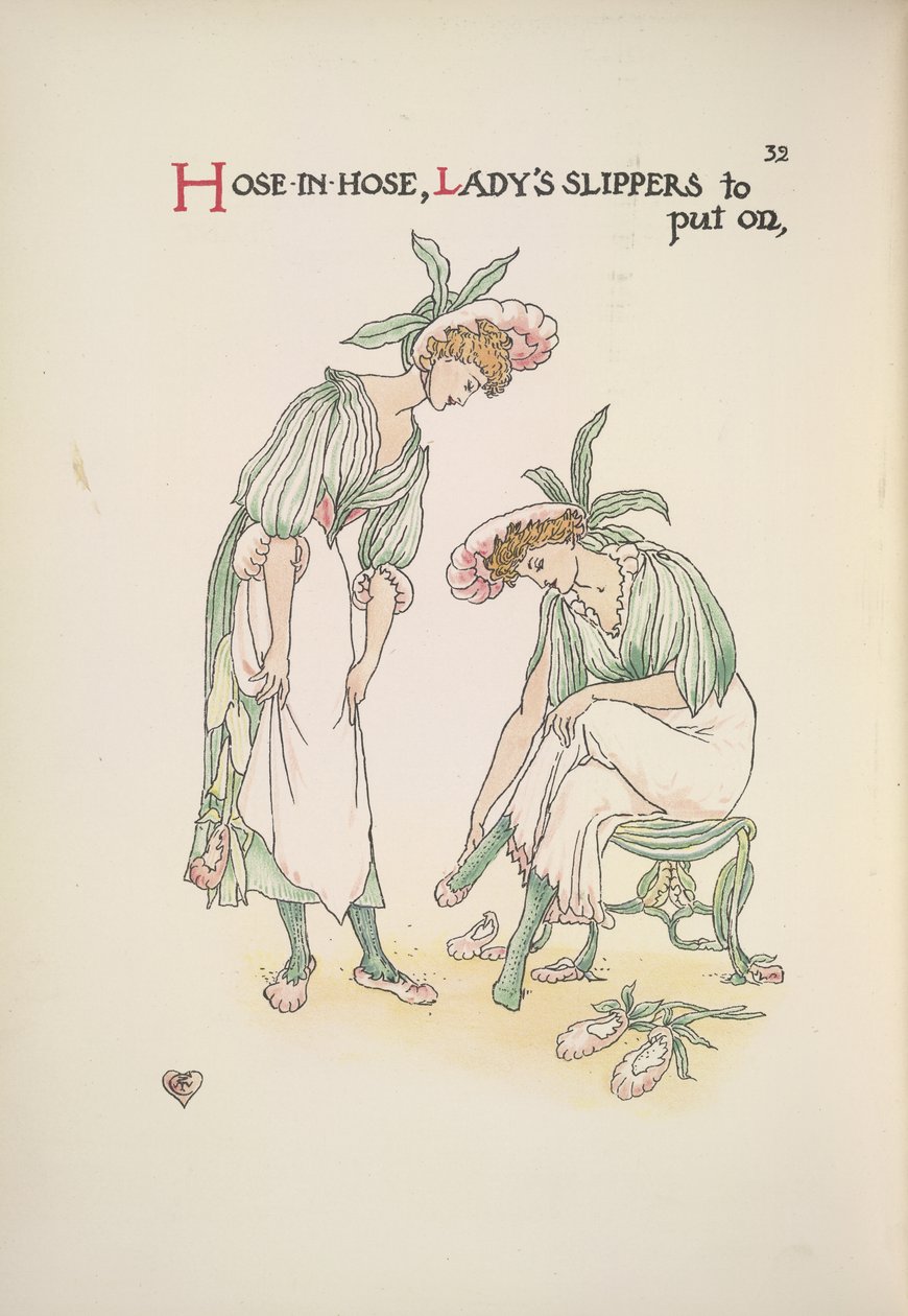 Due signore che indossano pantofole da Walter Crane