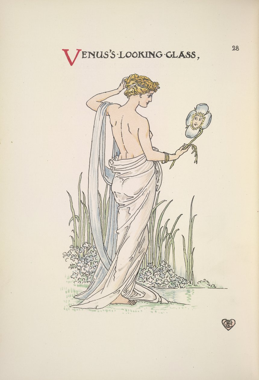 Lo specchio di Venere. Una donna che si ammira in uno specchio da Walter Crane