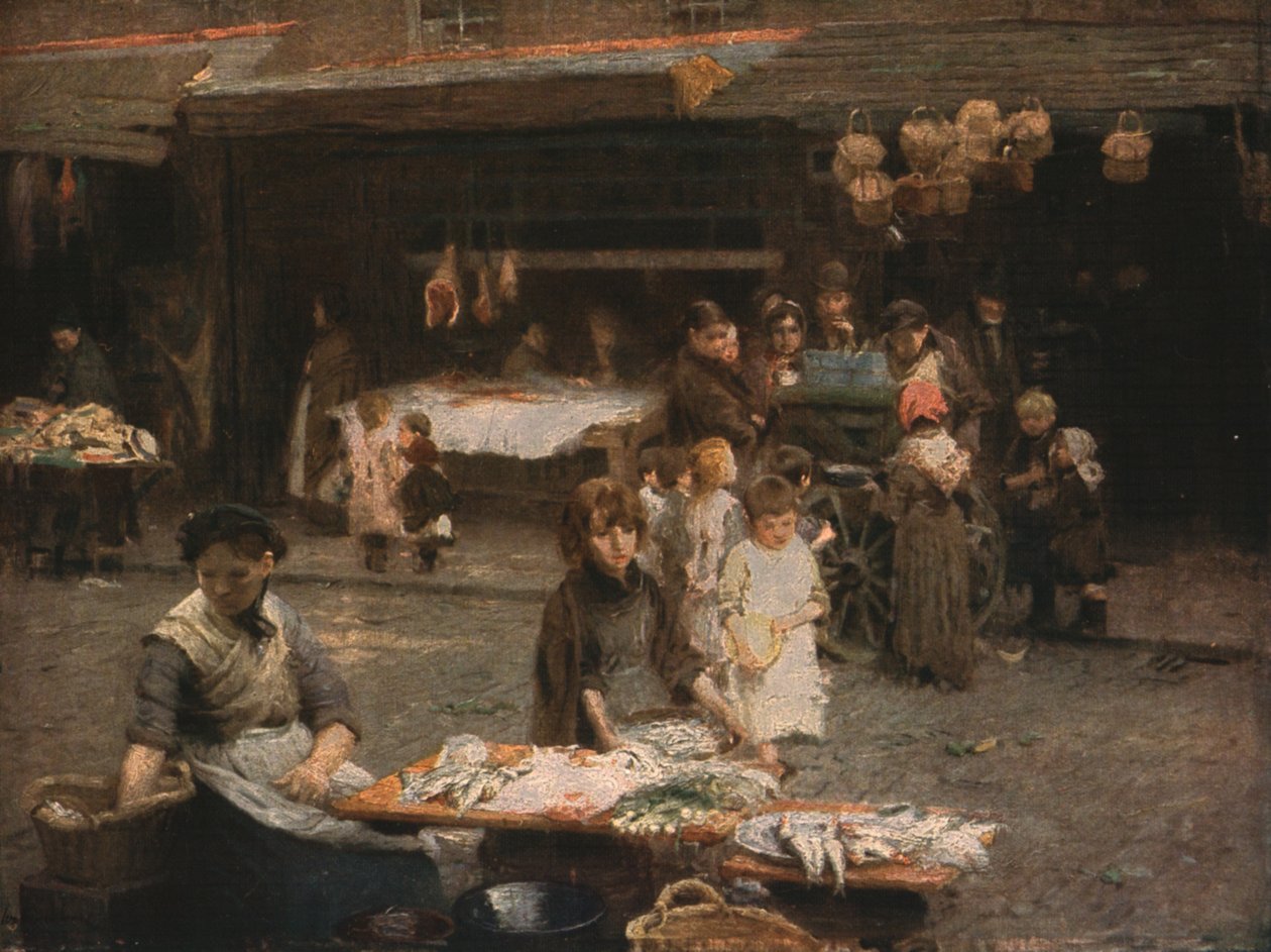 Il mercato del pesce, Patrick Street, Dublino da Walter Frederick Osborne