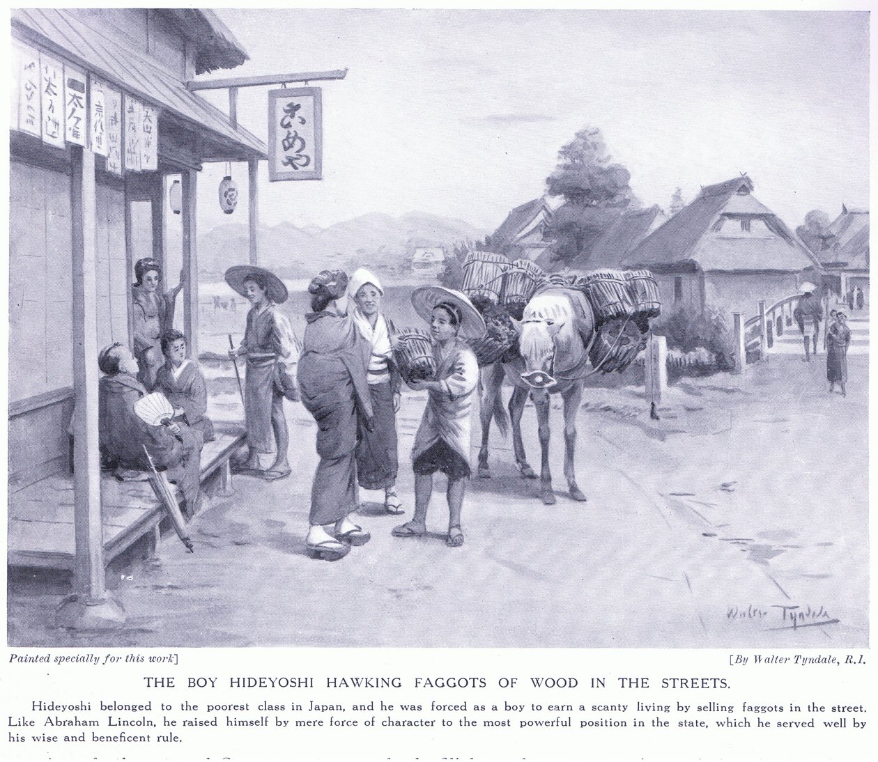 Il ragazzo Hideyoshi che vende fascine di legna per strada da Walter Frederick Roofe Tyndale