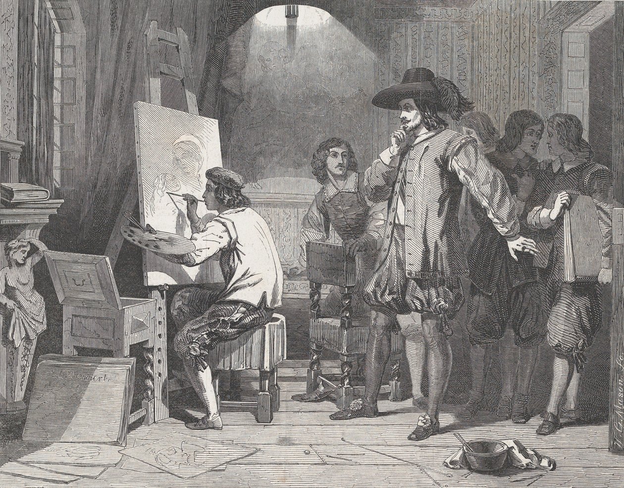 Sebastian Gomez scoperto dal suo maestro Murillo al lavoro, da Illustrated L... da Walter George Mason