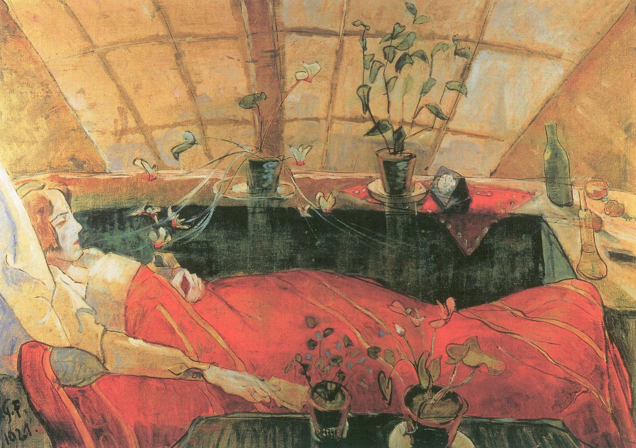 B.79 Walter Gramatté. Die Genesende. The Convalescent (Sonia Gramatté). 1921 da Walter Gramatte