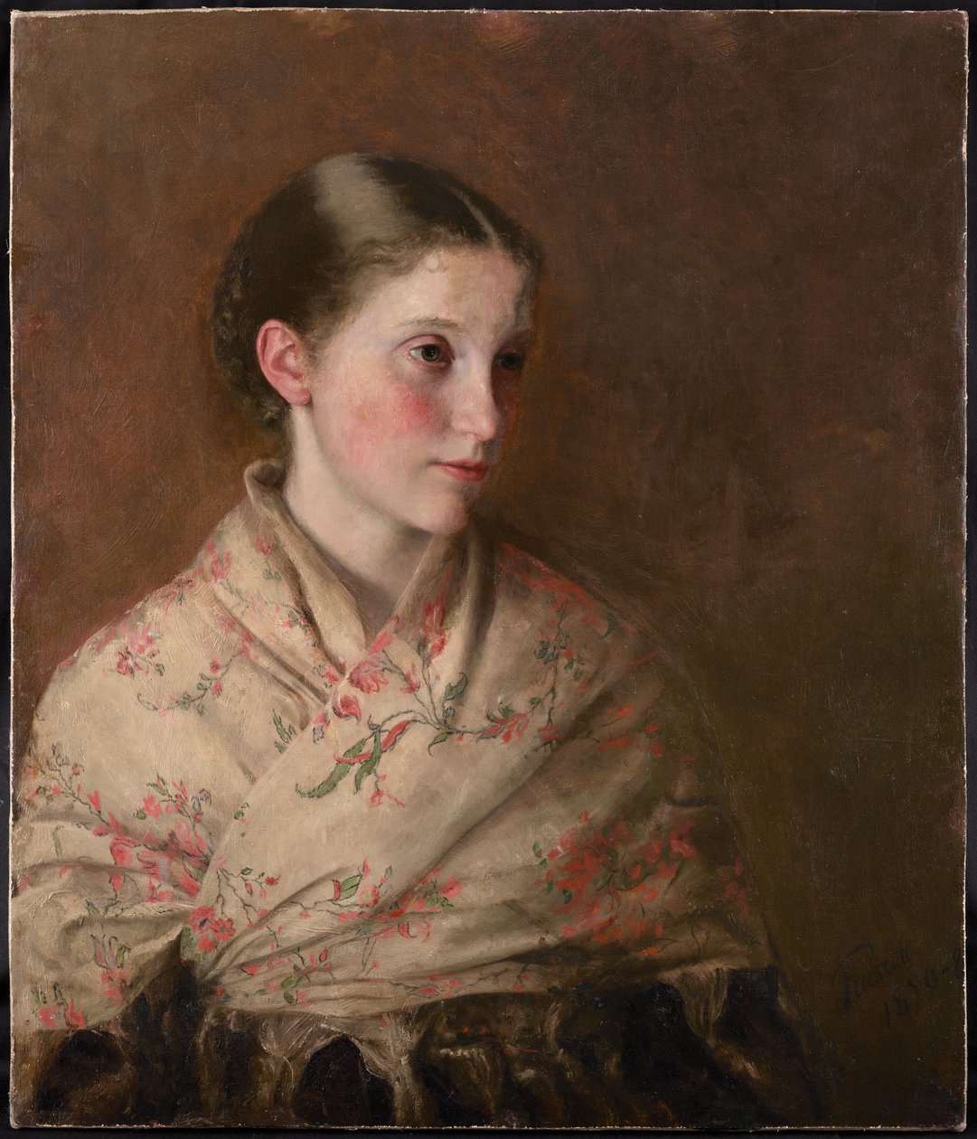 Una ragazza con lo scialle (olio su tela) da Walter Henry Truscott
