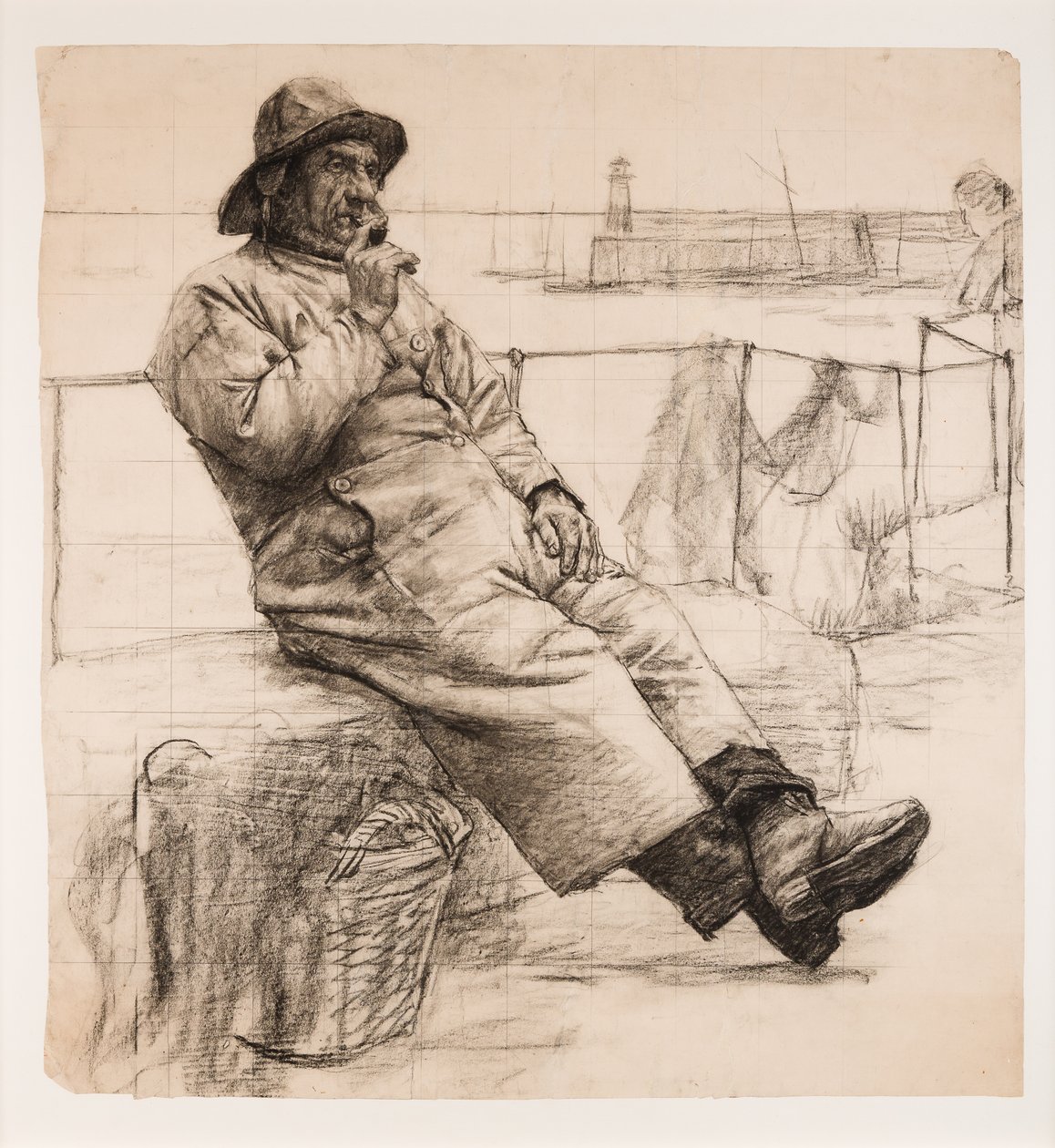 Pescatore che fuma una pipa da Walter Langley