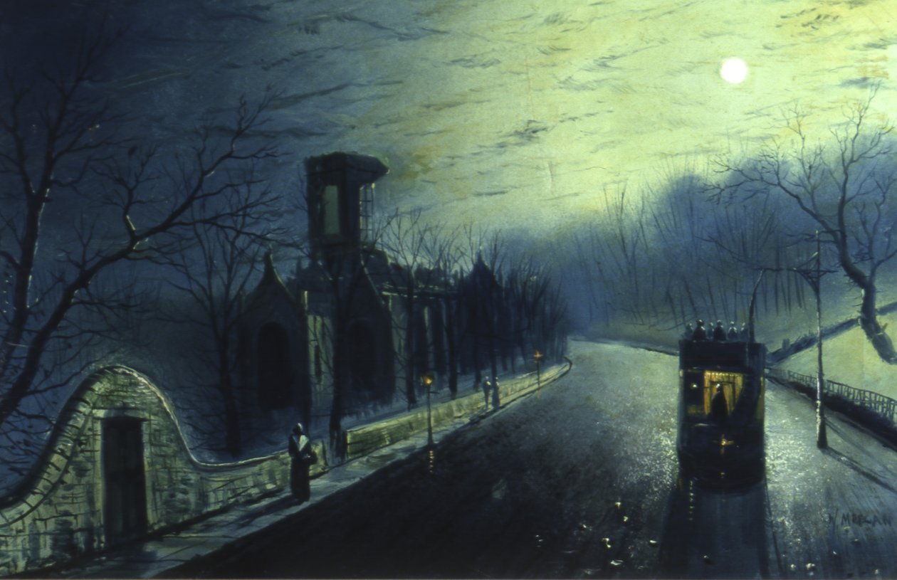 Abbazia di Kirkstall al chiaro di luna da Walter Linsley Meegan