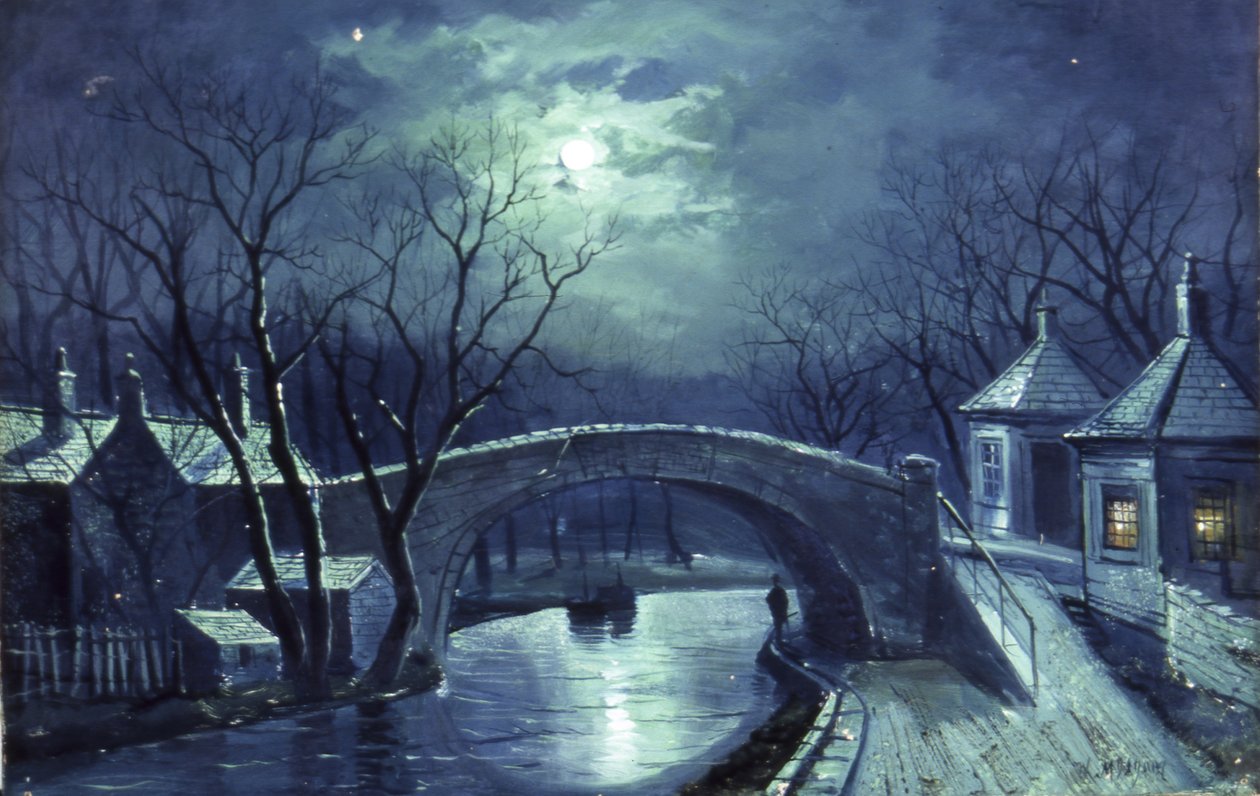Ponte Redcote, Armley, al chiaro di luna da Walter Linsley Meegan