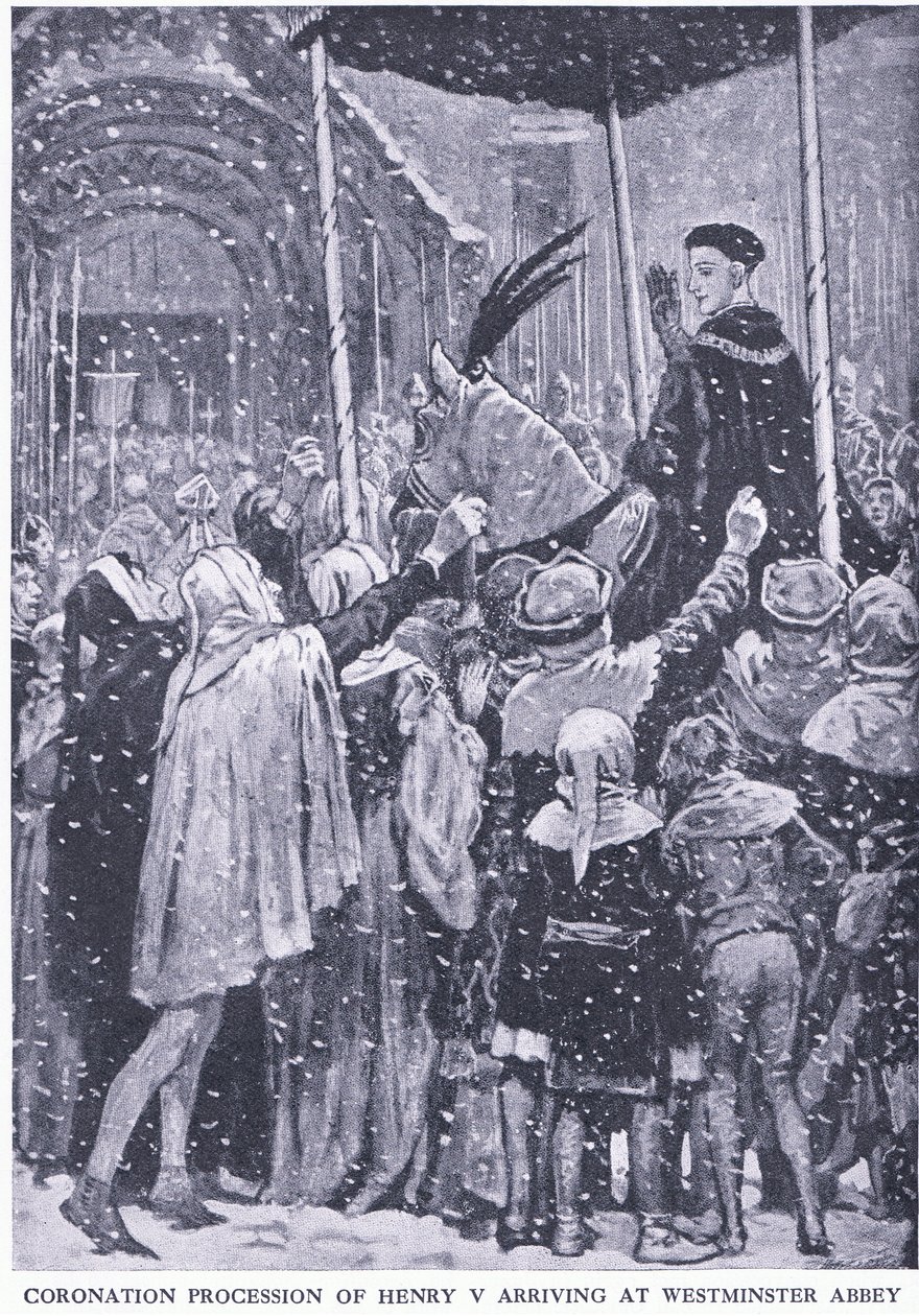 Processione di incoronazione di Enrico V che arriva all