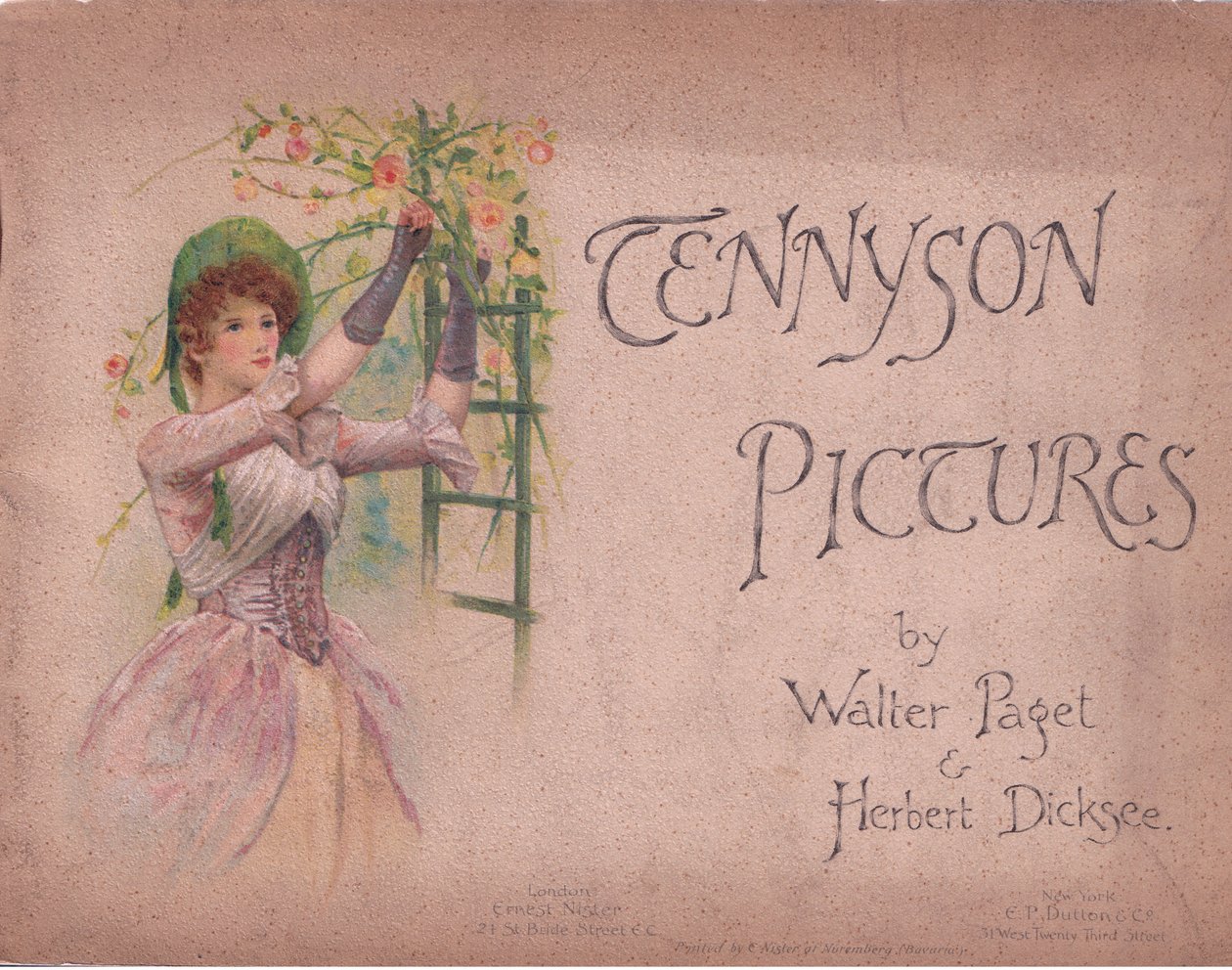 Design della copertina anteriore (La Regina di Maggio), illustrazione da Tennyson Pictures pubblicato da E P Dutton & Co, c.1900 da Walter Paget