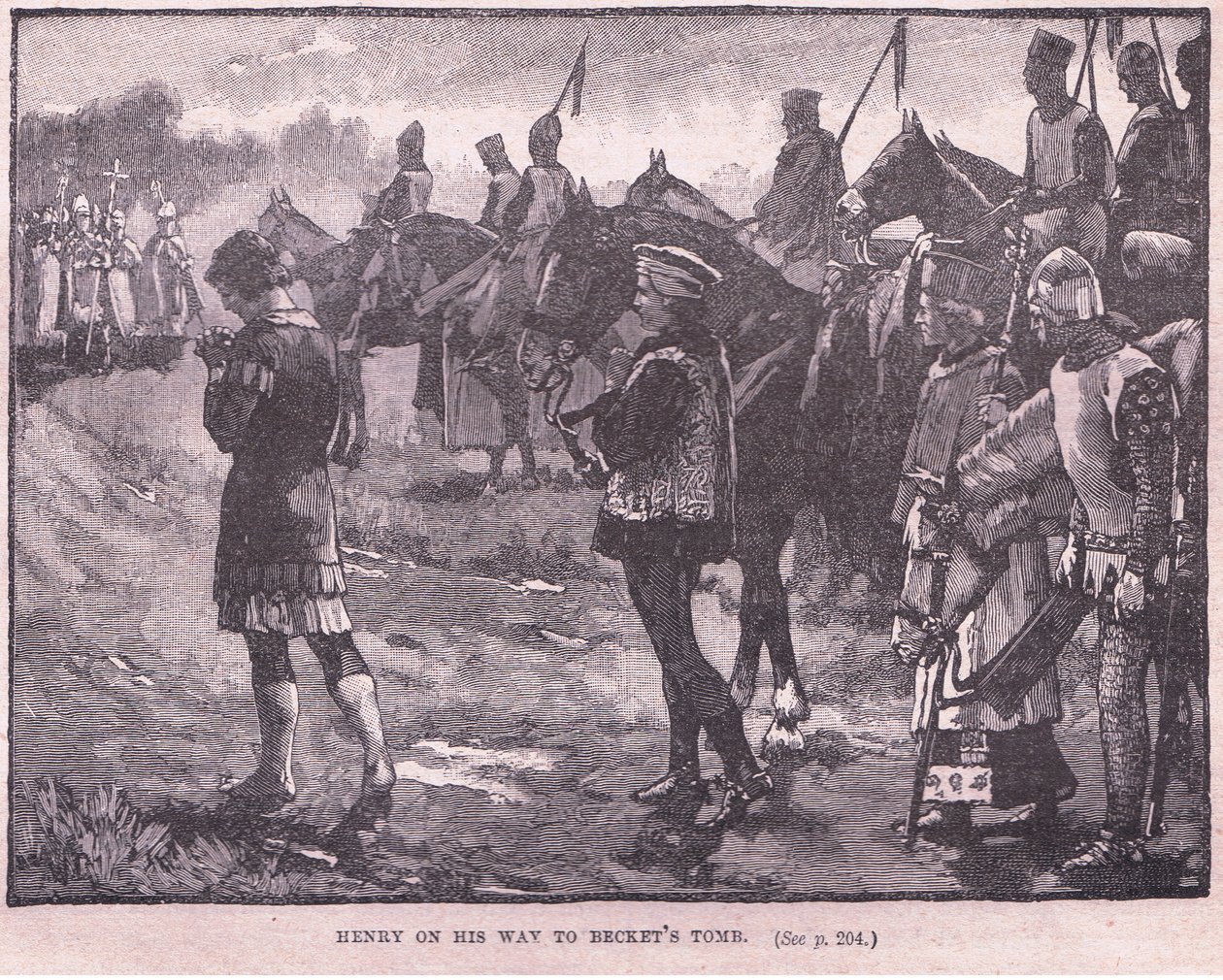Enrico sulla strada per la tomba di Becket AD 1174 da Walter Paget
