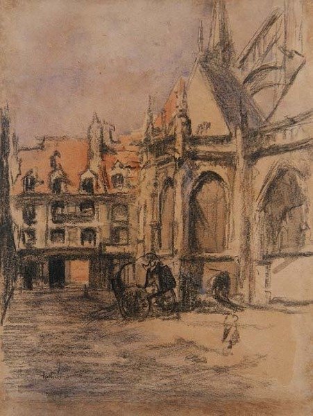 Rue Sainte Catherine e i vecchi portici, Dieppe, c.1900 da Walter Richard Sickert