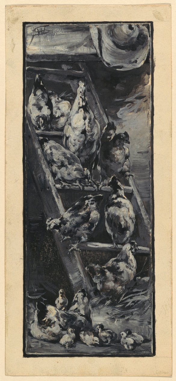Gallo e galline da Walter Shirlaw