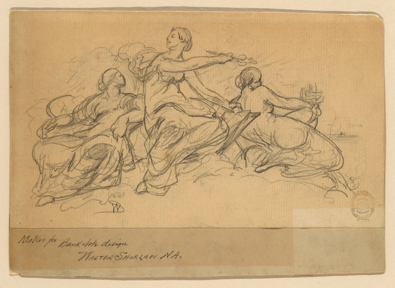 Commercio (Motivo per design di banconota) da Walter Shirlaw