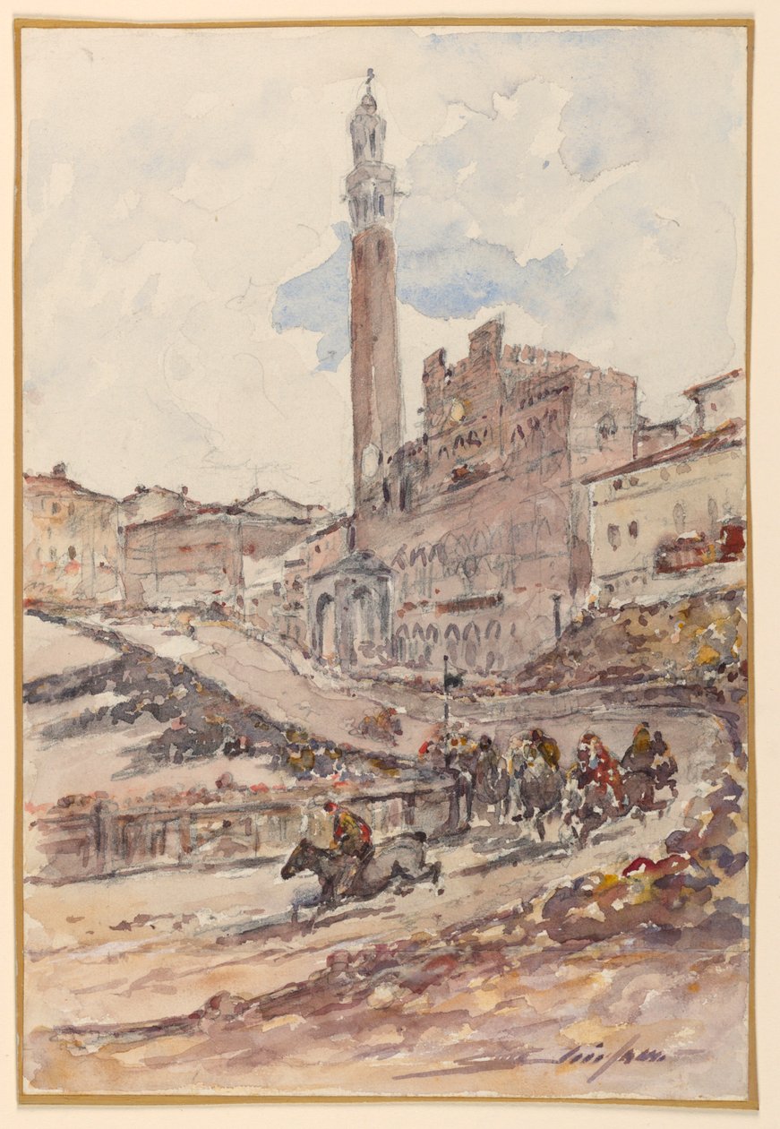 Corsa di Cavalli, Siena, Italia da Walter Shirlaw