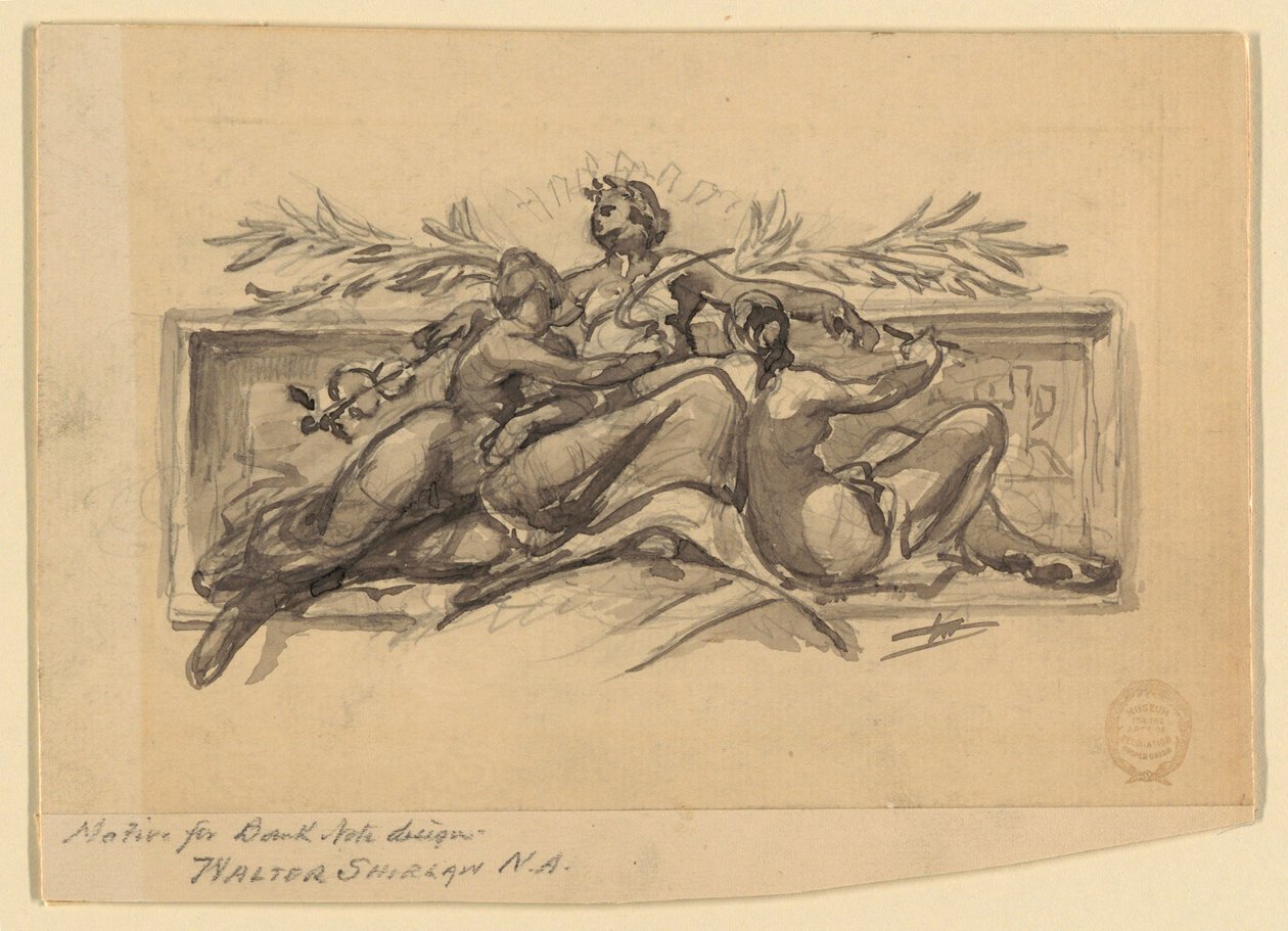 Motivo per Disegno di Banconota da Walter Shirlaw