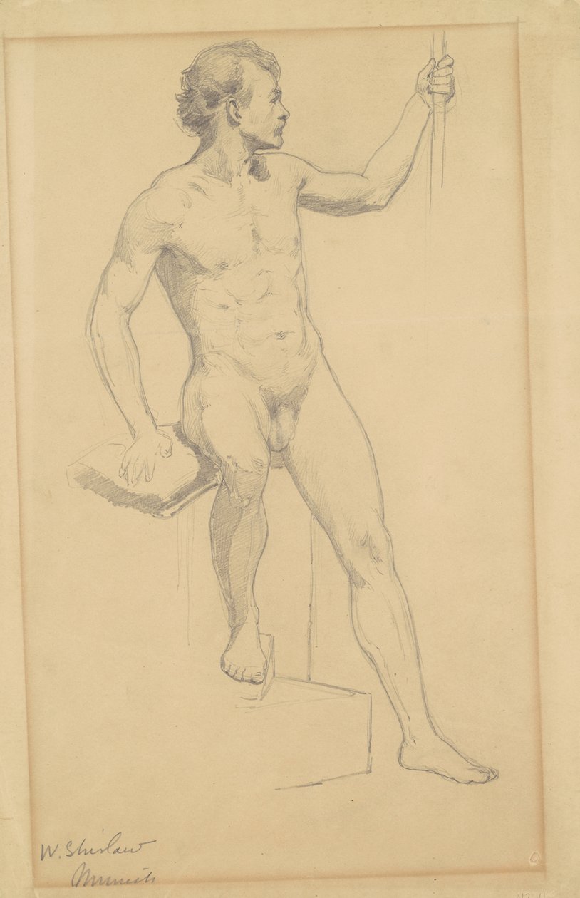Nudo maschile seduto da Walter Shirlaw