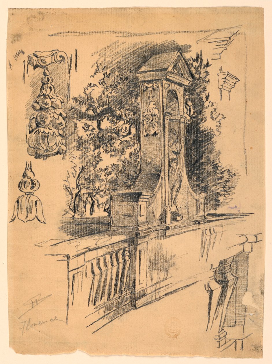 Studi da un ponte a Firenze, Italia da Walter Shirlaw