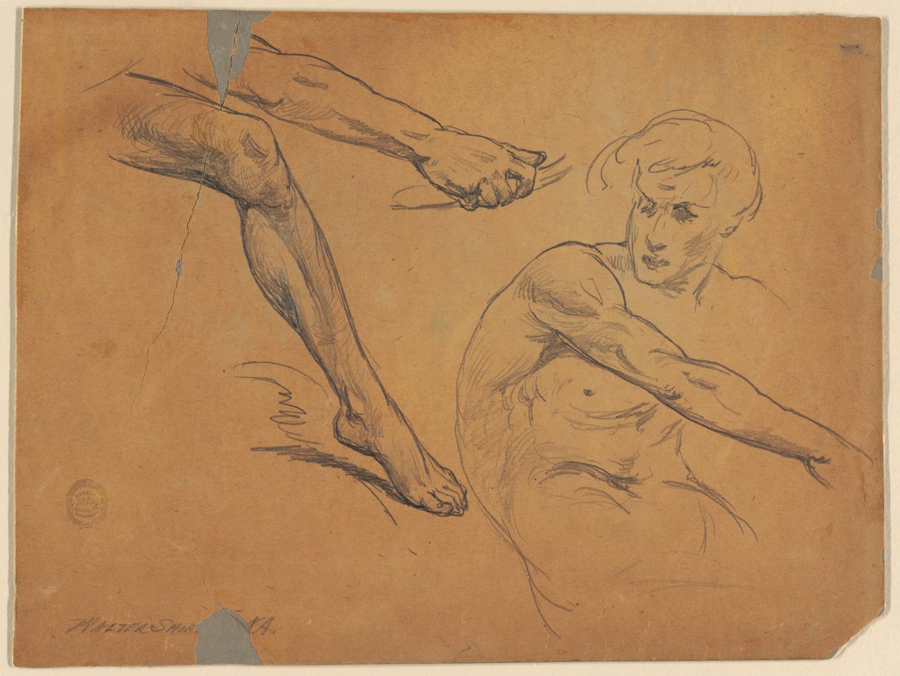 Studi di un nudo seduto da Walter Shirlaw