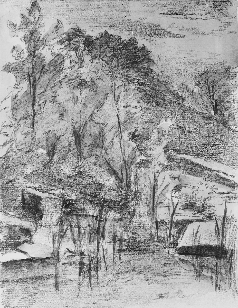 Alberi e ruscello da Walter Shirlaw