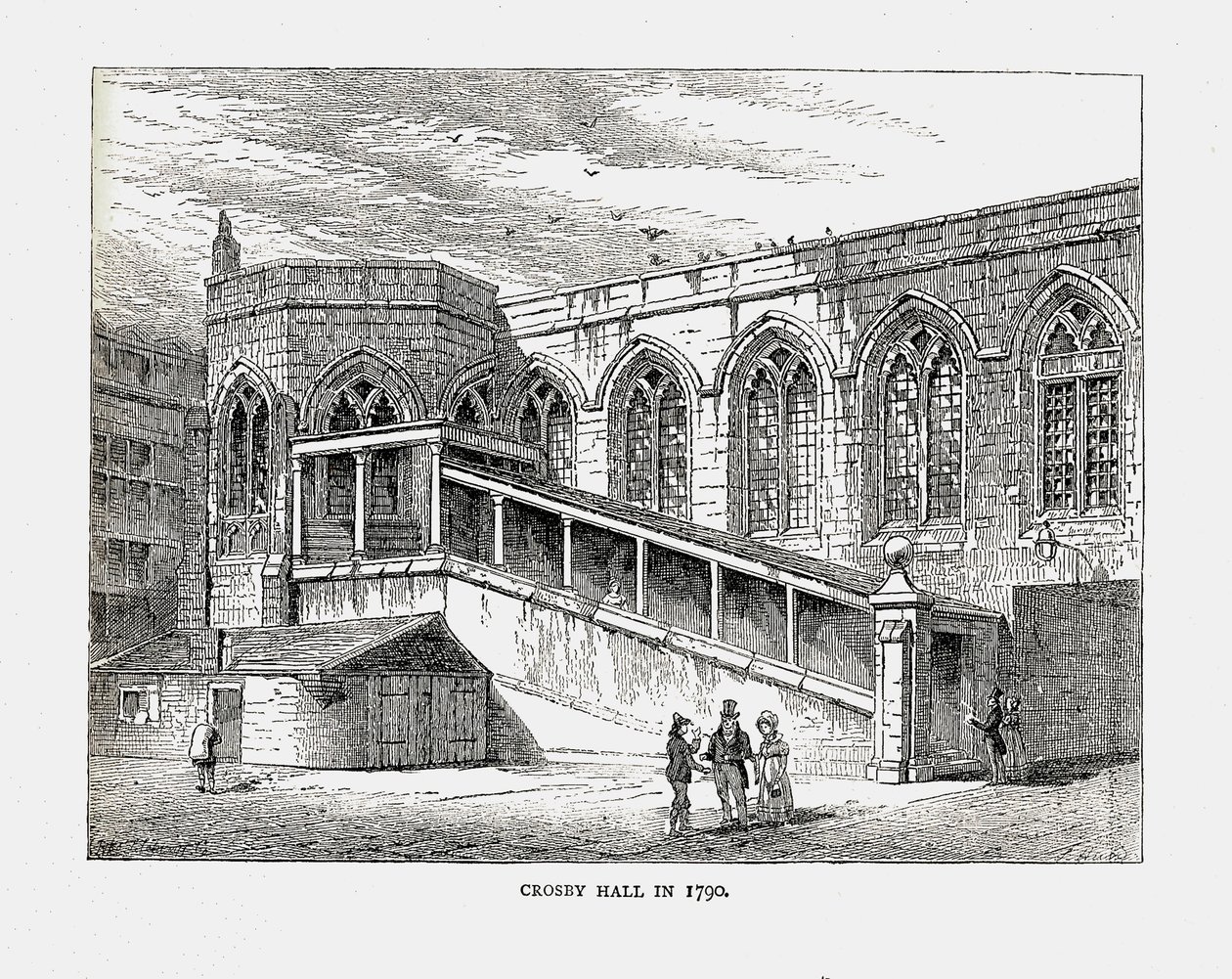 Crosby Hall nel 1790, 1878 da Walter Thornbury