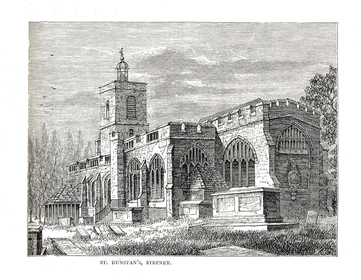 St. Dunstans Stepney. Da una vista presa nel 1803 da Walter Thornbury