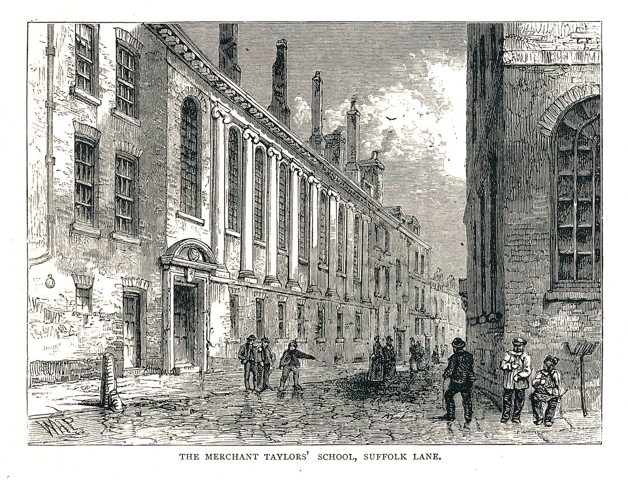 La Merchant Taylors School, Suffolk Lane, 1878 da Walter Thornbury