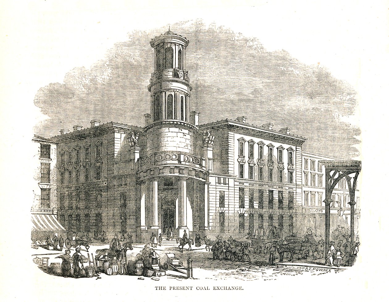Il nuovo Coal Exchange, inaugurato dal Principe Alberto nel 1849, Thames Street da Walter Thornbury