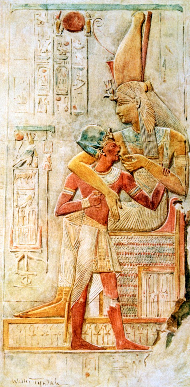 Geroglifici egiziani, Abydos, Egitto, 1910 da Walter Tyndale
