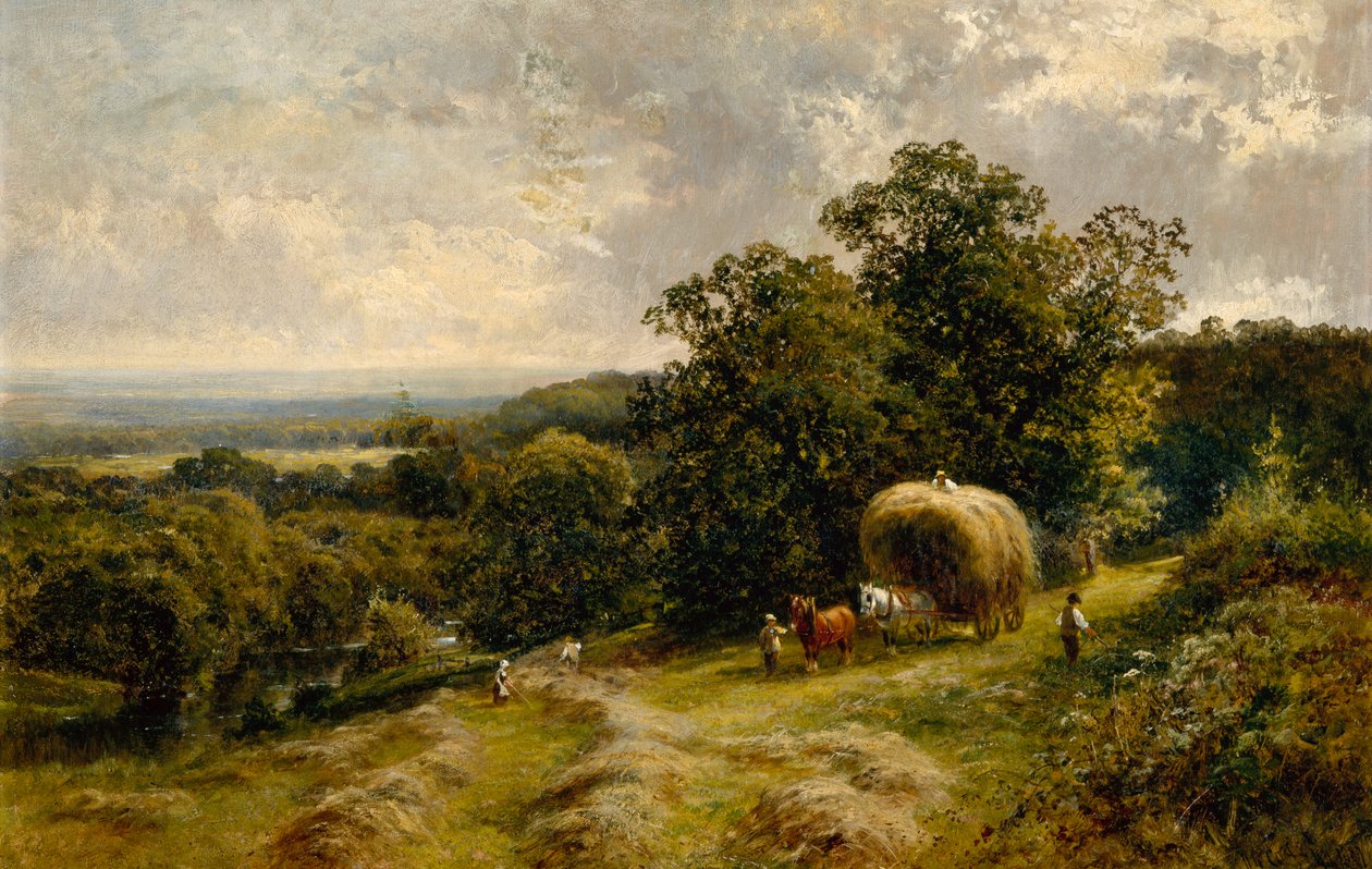 Trasporto di fieno vicino a Brockham, Surrey da Walter Wallor Caffyn